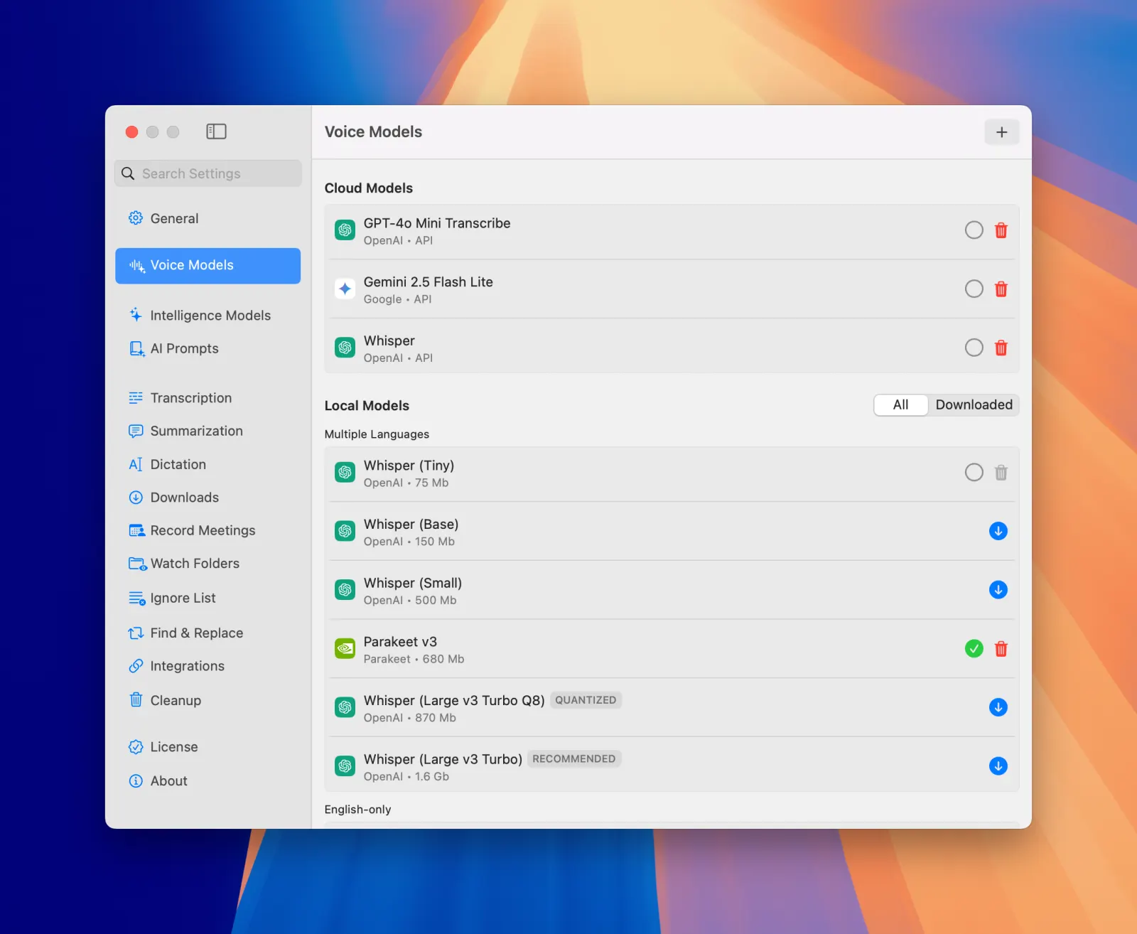 MeetMic 1.22 - Cloud Transcription Providers