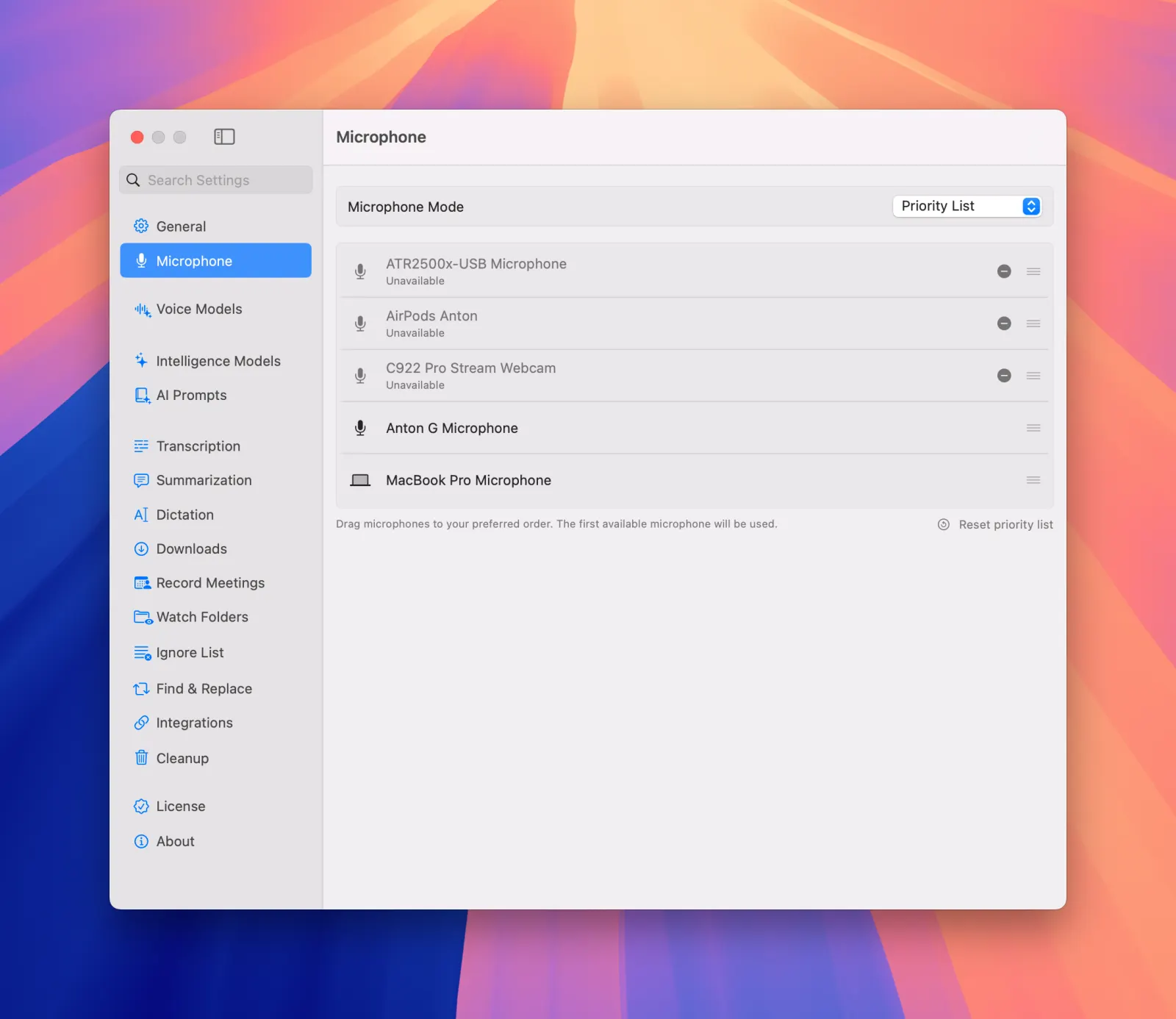 MeetMic 1.23 - Advanced Microphone Management