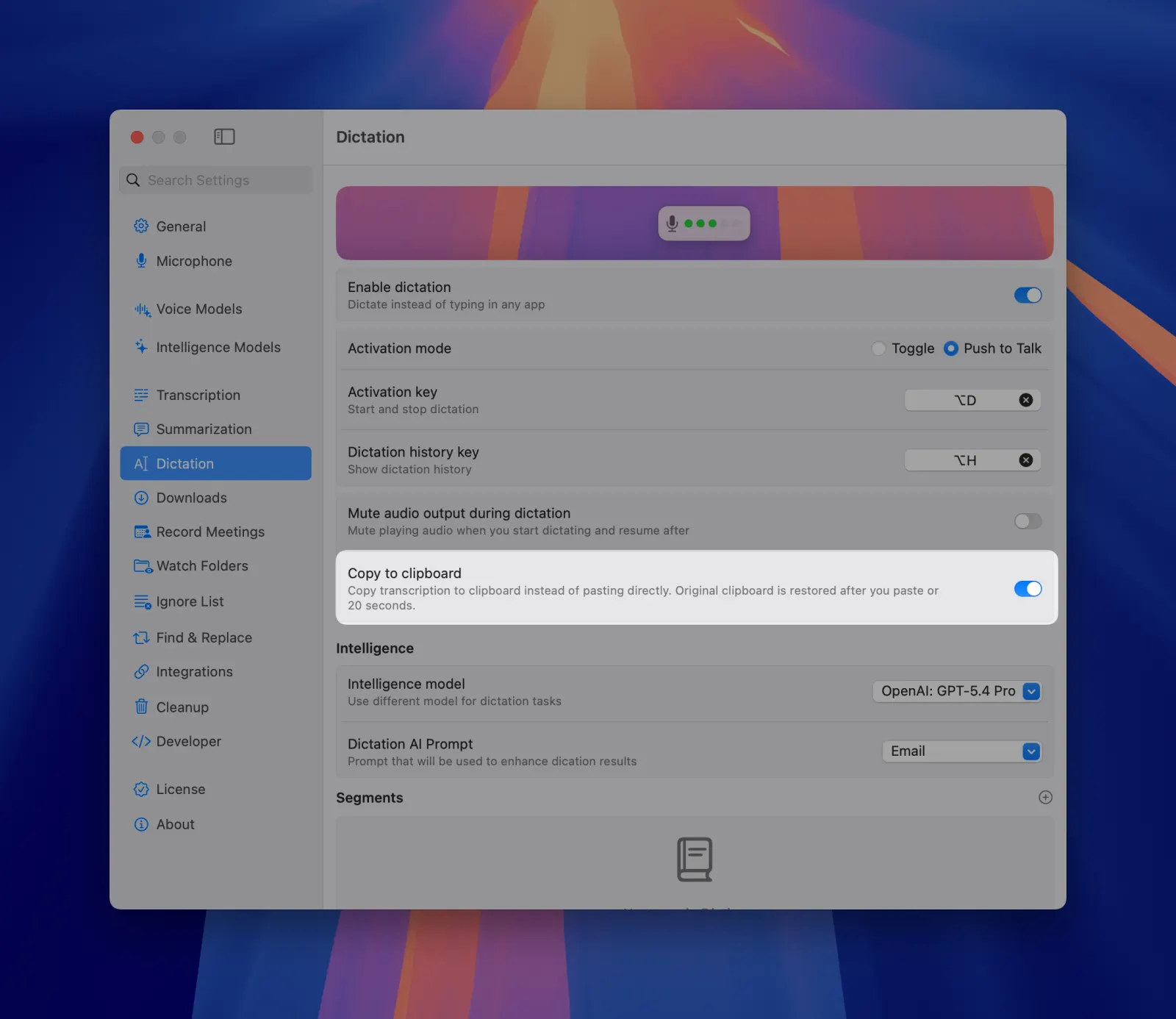 MeetMic 1.26 - Automatic Dictation to Clipboard