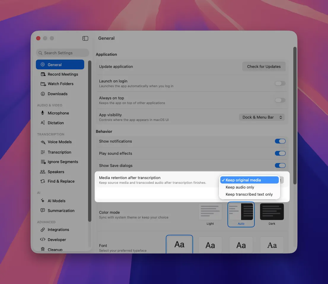 MeetMic 1.28 - Media Retention Policy