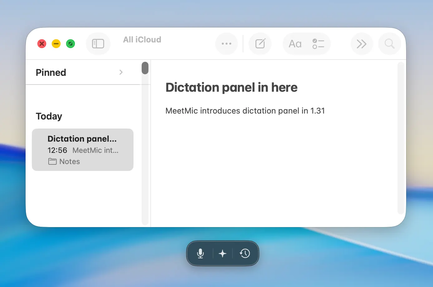 MeetMic 1.31 - Floating Dictation Panel