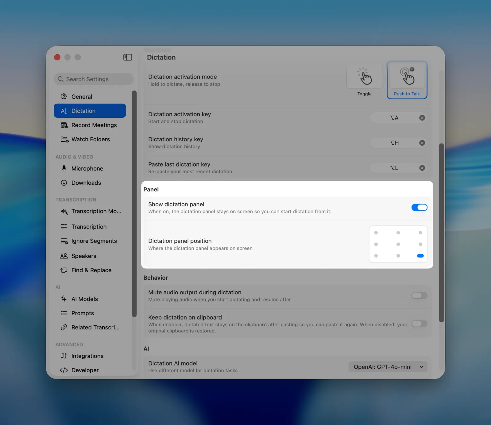 MeetMic 1.31 - Floating Dictation Panel