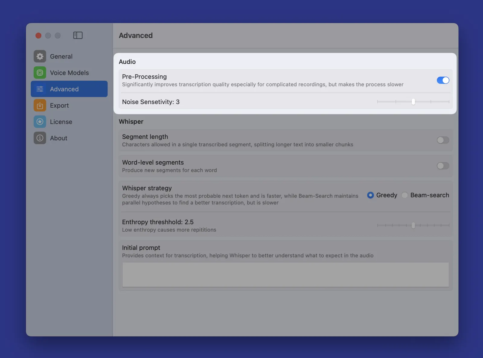 MeetMic 1.5 – Search in Transcripts & Labels - Advanced Settings