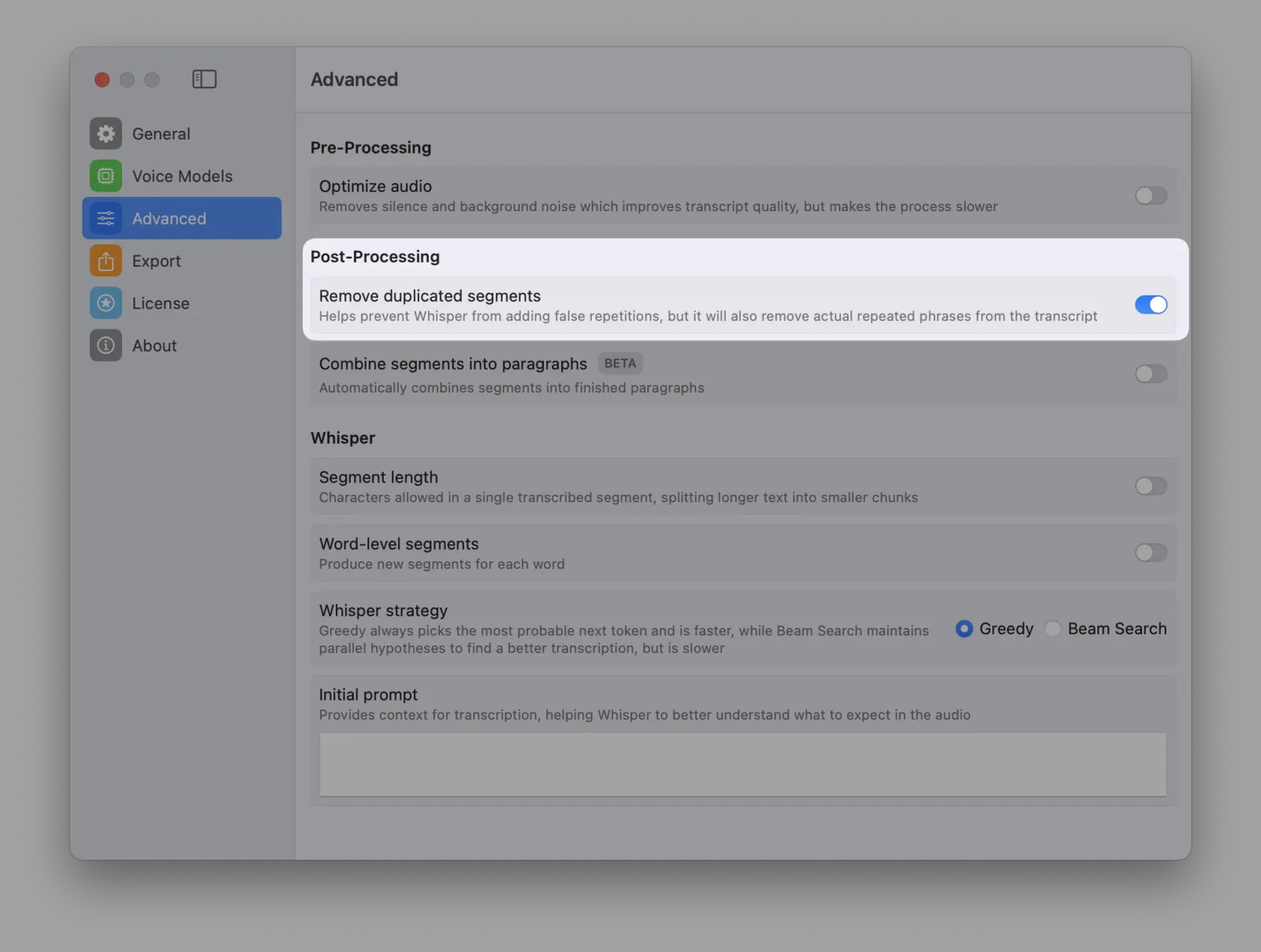 MeetMic 1.7 - Removing Duplicated Segments