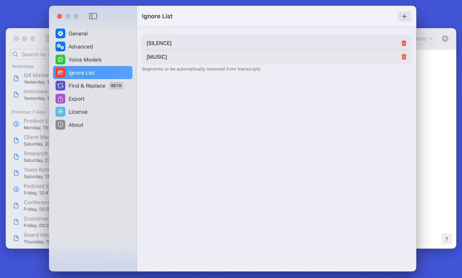 MeetMic 1.8 - Ignore List