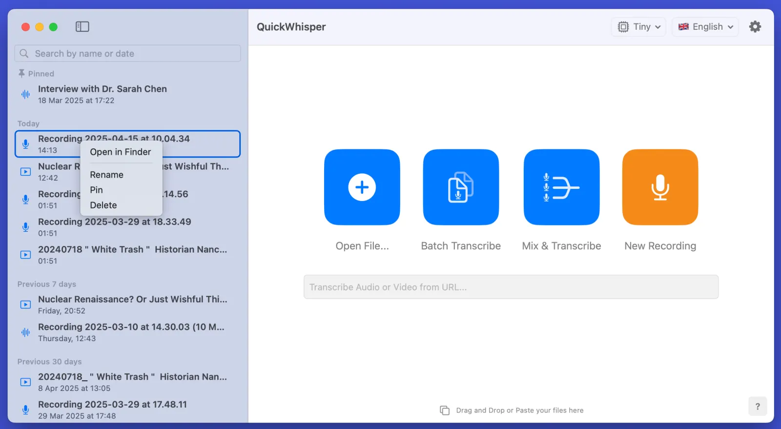 MeetMic 1.9 - Pin Transcriptions